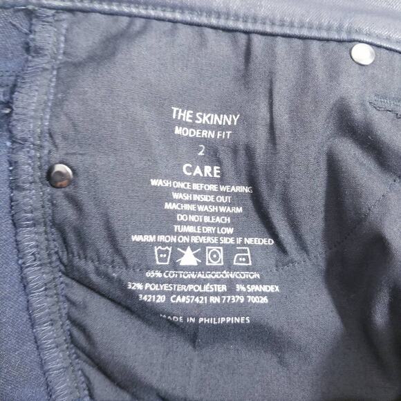 NEW ANN Taylor The Skinny Modern Fit Coated Black Pants - Picture 8 of 9